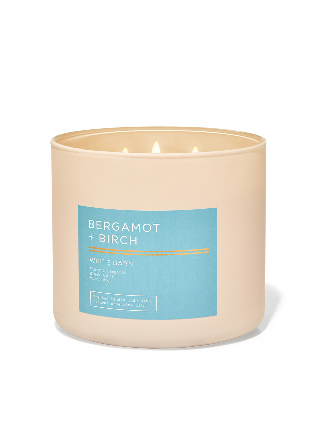 Bath & Body Works White Barn Bergamot + Birch 3-Wick Candle with Essential Oils - 411g