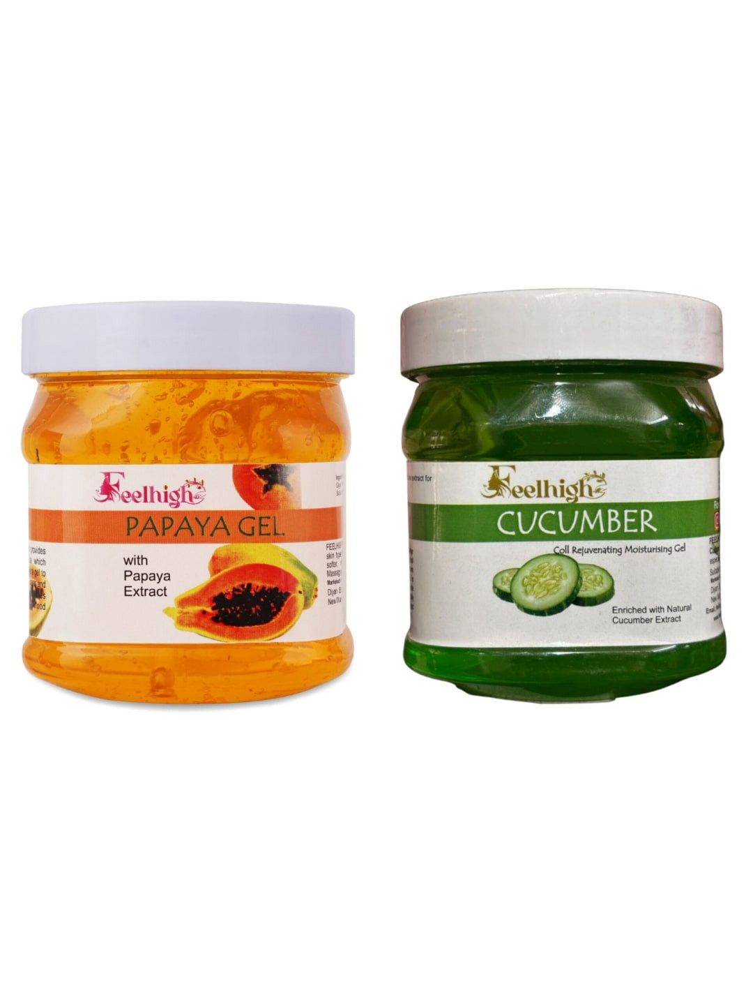 FEELHIGH Set of 2 Face & Body Gel - Papaya & Cucumber - 500ml Each