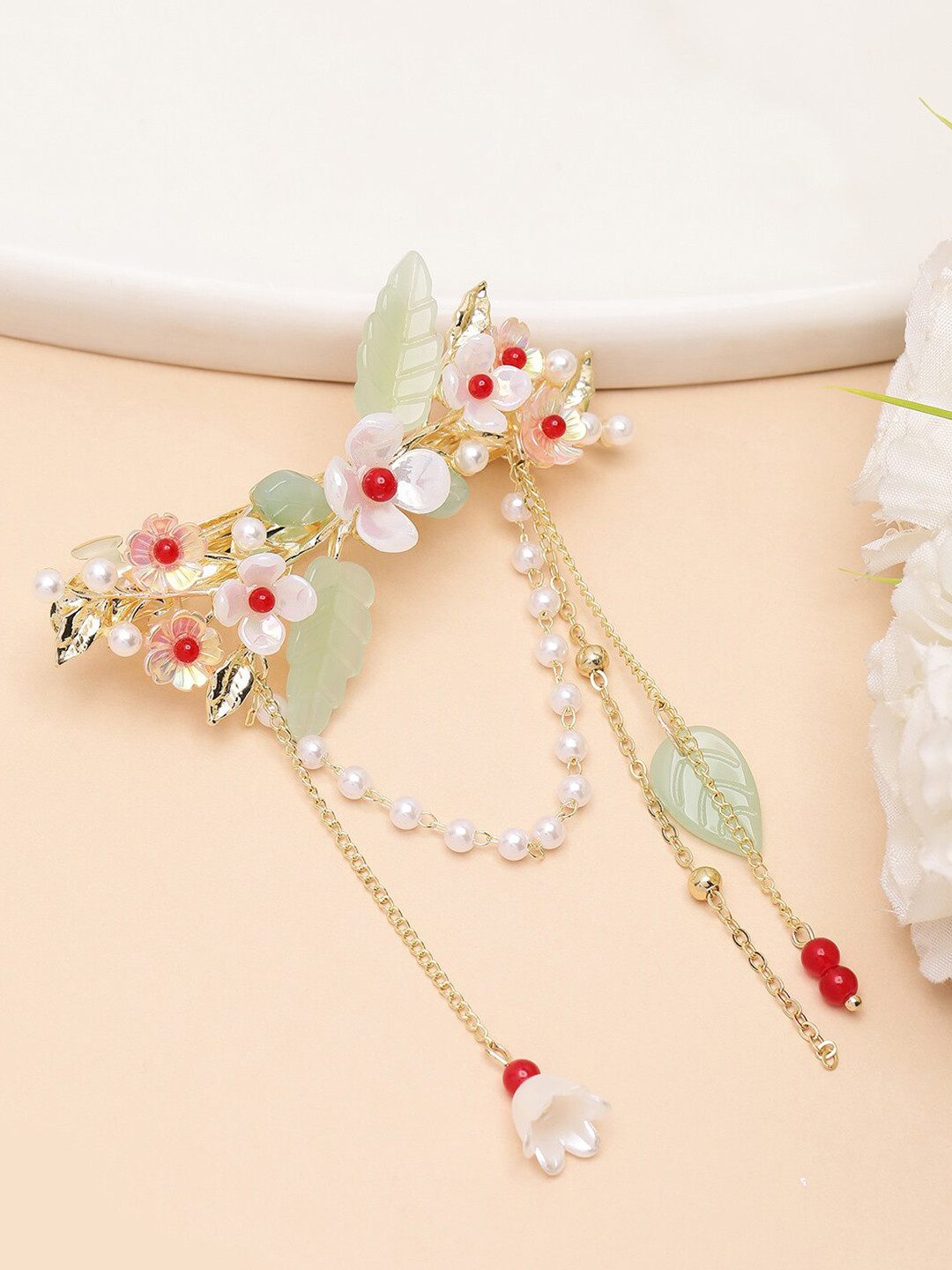 PANASH Gold-Plated Embellished French Barrette Clip