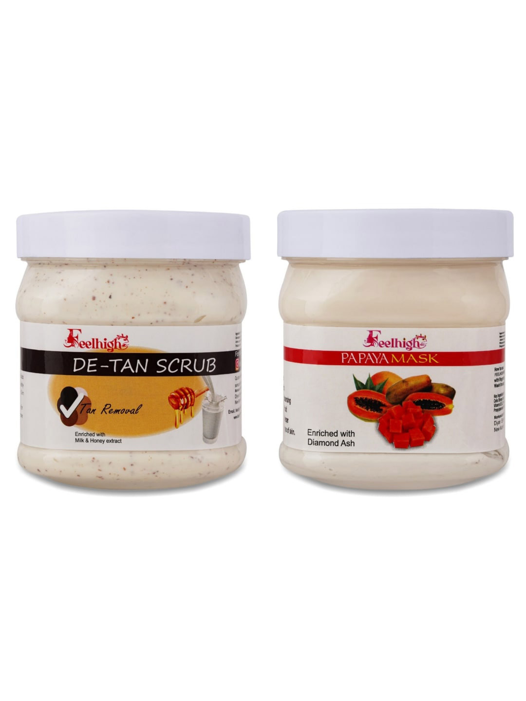 FEELHIGH Face & Body De-Tan Scrub & Papaya Mask-1000ml