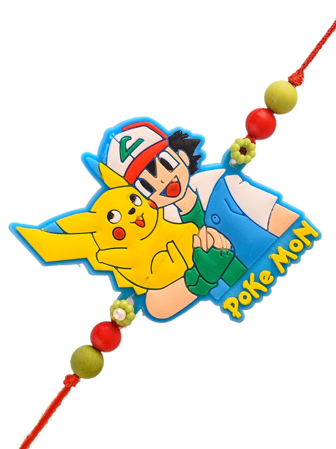 Aapno Rajasthan Kids Pokemon Beaded Rakhi With Roli Rice & Greeting card