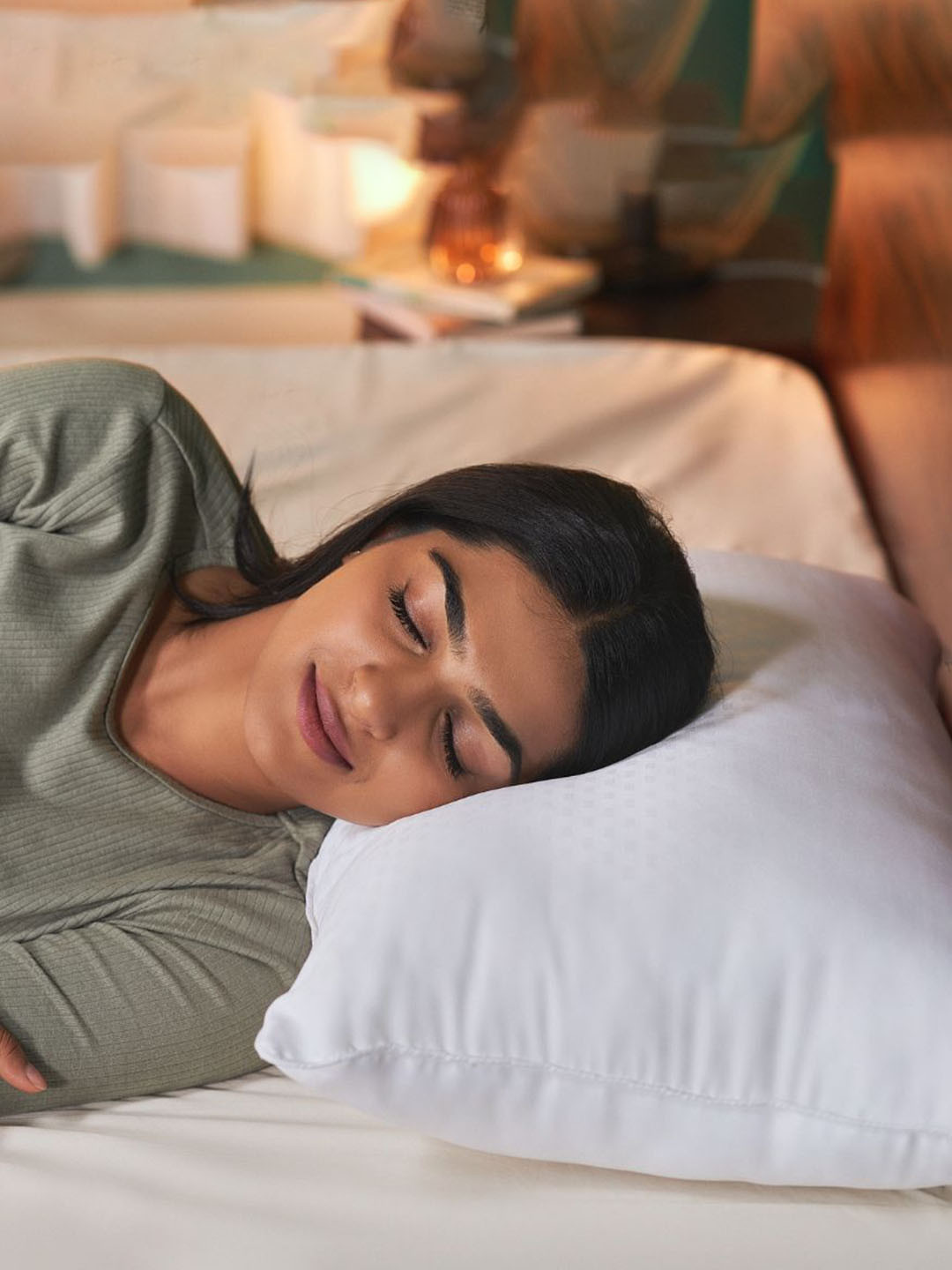 Durofle x White Solid Polyester Lightweight Set of 2 Medium Fibre Sleep Pillow-12.7 x 43.18 x 68.58 cm