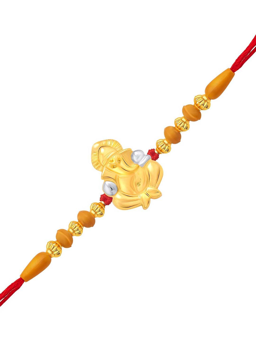 Vighnaharta Gold & Rhodium Plated Ganesh Charm Rakhi