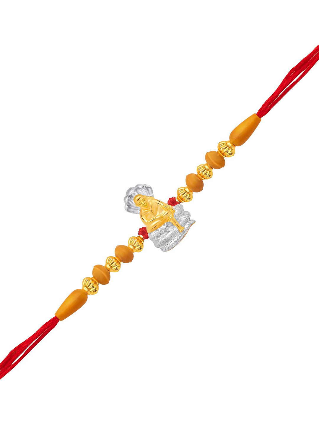 Vighnaharta Gold & Rhodium-Plated Lord Sai Baba Charm Rakhi
