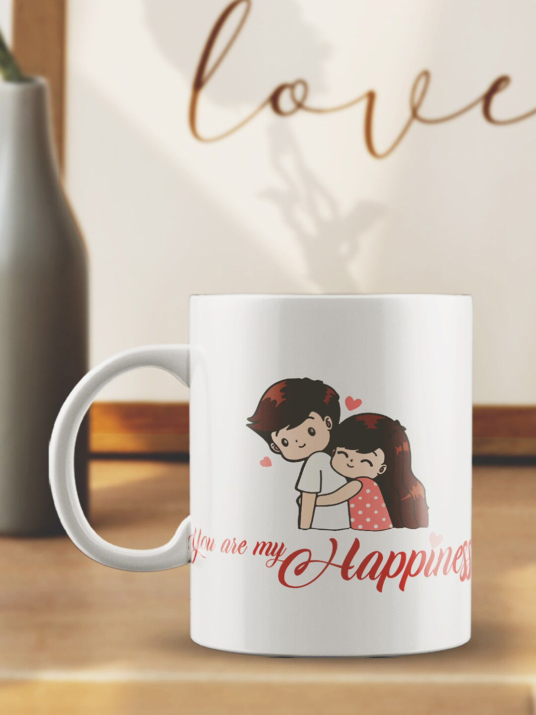 eCraftIndia Chris Name Personalised White Typography Ceramic Handmade Mug-100ml