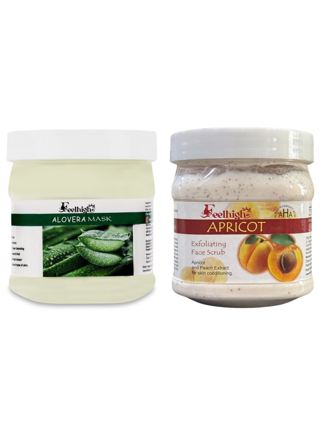 FEELHIGH Face & Body Aloe Vera Mask & Apricoat Scrub -1000ml