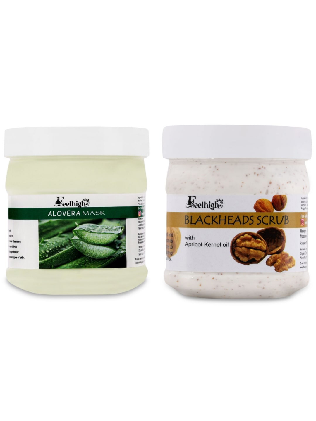 FEELHIGH Set of Aloevera Mask & Blackheads Face-Body Scrub - 500 ml each