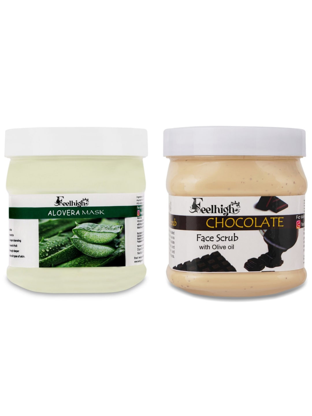 FEELHIGH Face & Body Aloe Vera Mask 500ml & Chocolate Scrub 500ml
