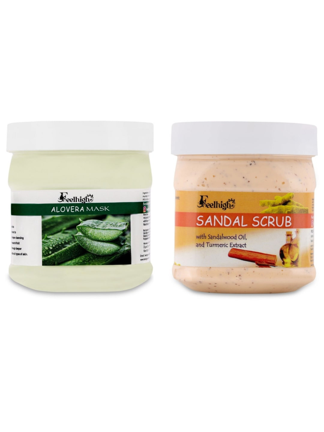 FEELHIGH Set of Aloevera Face-Body Mask & Sandal Scrub - 500 ml each