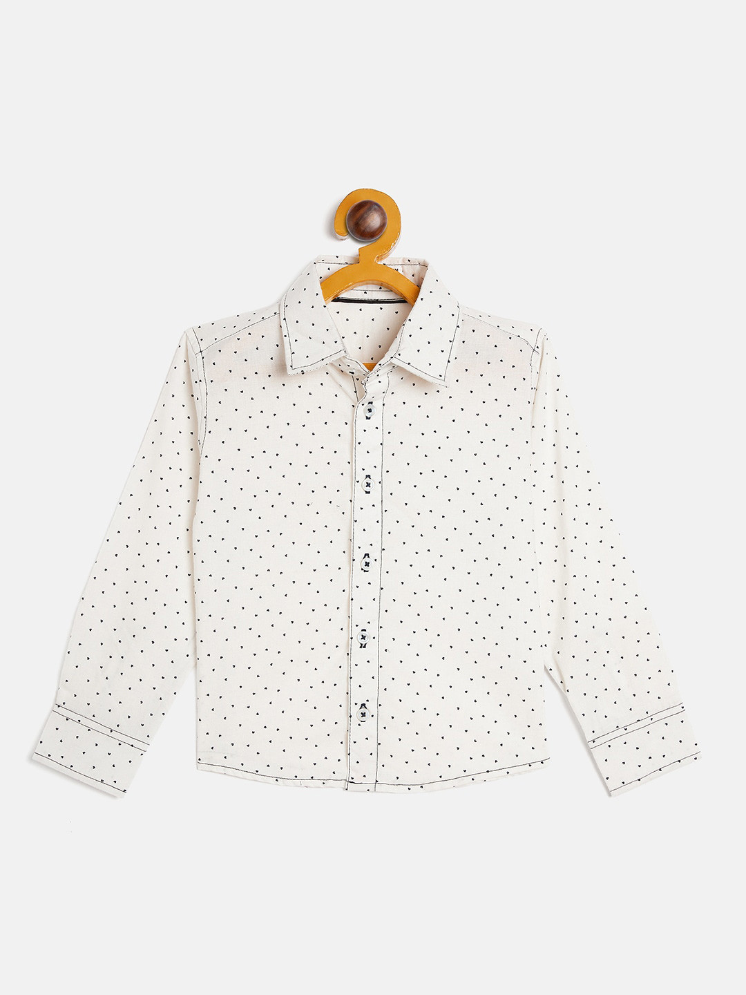 JWAAQ Infants Boys Relaxed Micro Disty Polka Dots Spread CollarCotton Casual Shirt