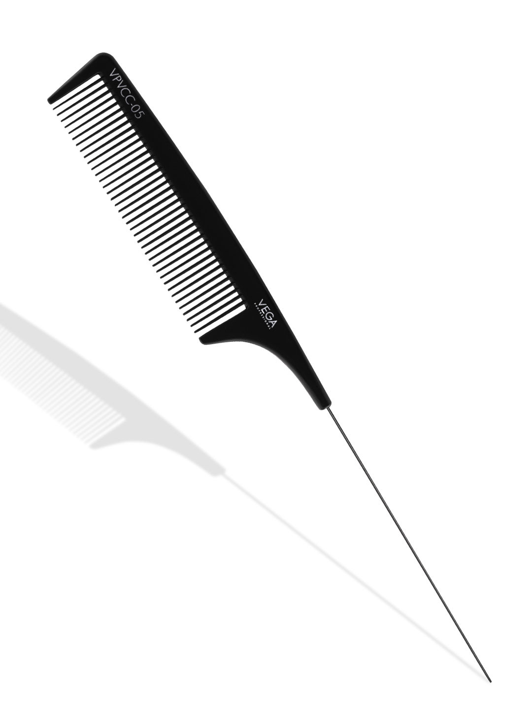 VEGA PROFESSIONAL VPVCC-05 Carbon Anti-Static Pin Tail Comb - Black Line