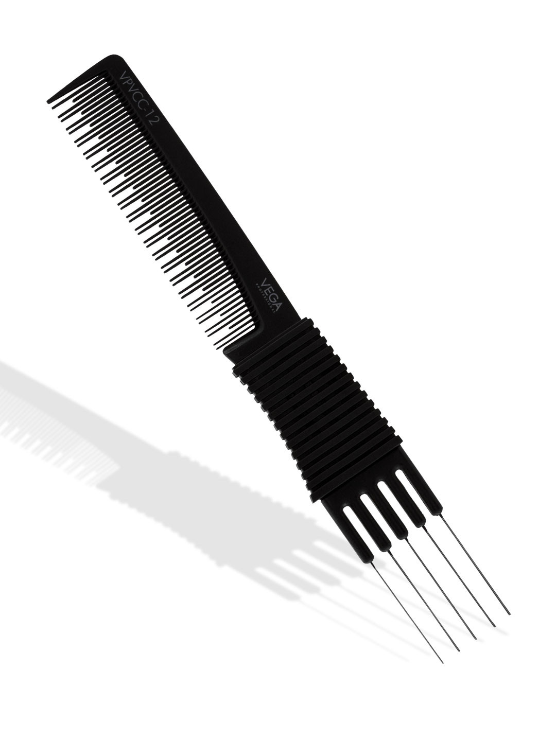 VEGA PROFESSIONAL VPVCC-12 Carbon Anti-Static Fork Comb - Black Line