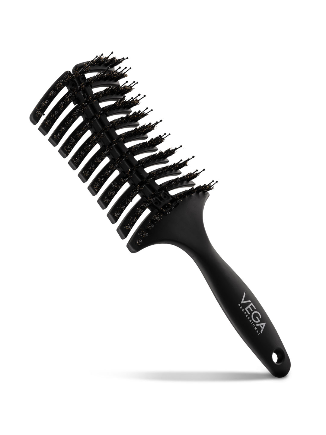 VEGA PROFESSIONAL VPMHB-10 Anti-Static Boar Bristles Flexi Hair Brush - Black