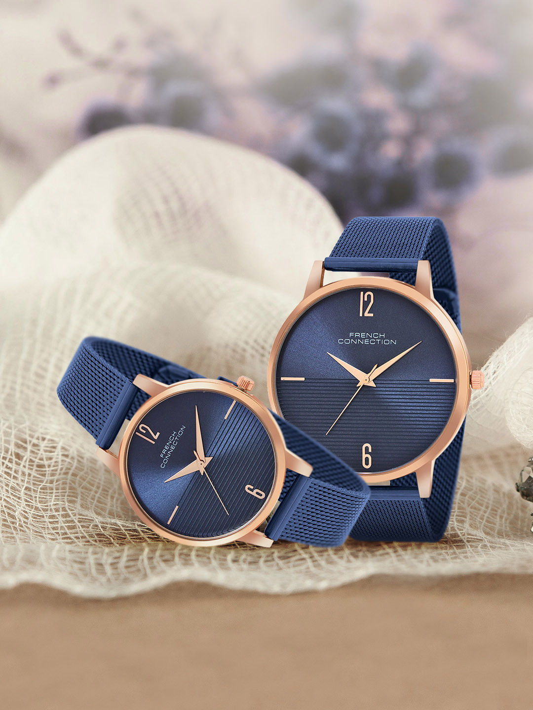 French Connection Unisex Dial & Stainless Steel Straps Analogue Couple Watch FCN00061C