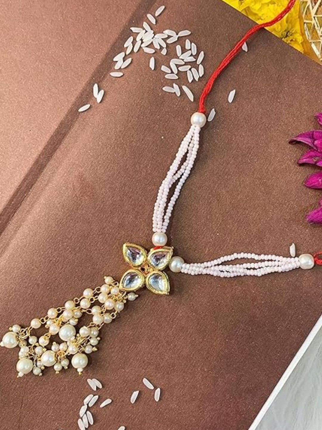 I Jewels Beaded Hanging Lumba Rakhi