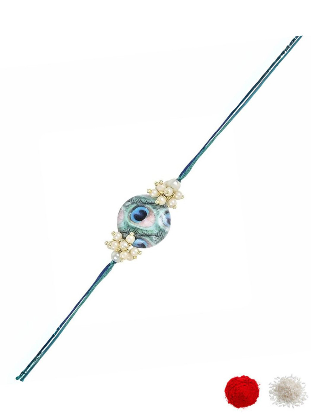 I Jewels Kundan Studded Thread Rakhi