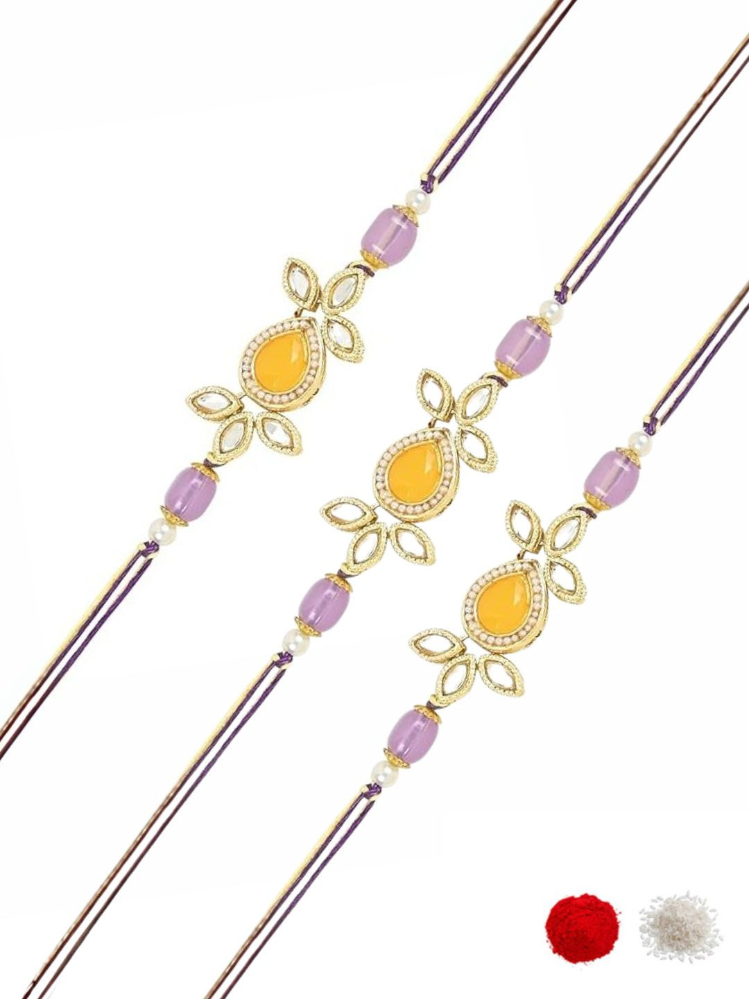 I Jewels Pearl & Kundan Designer Bhaiya Rakhi