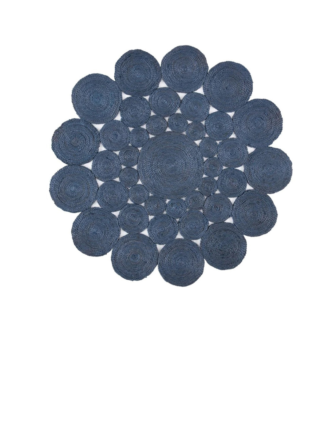 Art Avenue TANSY Blue Braided Rond Jute Carpet