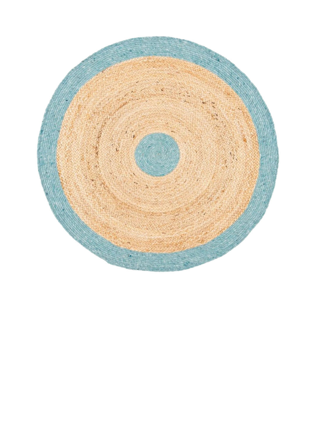 Art Avenue Raff Blue & Beige Braided Round Jute Carpet