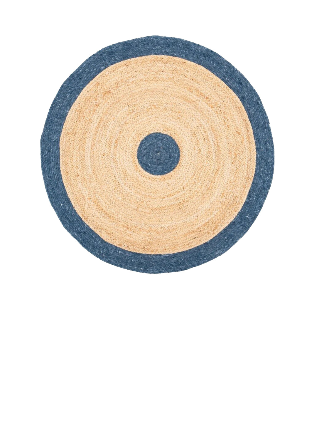 Art Avenue MOIST Blue & Brown Braided Round Jute Carpet