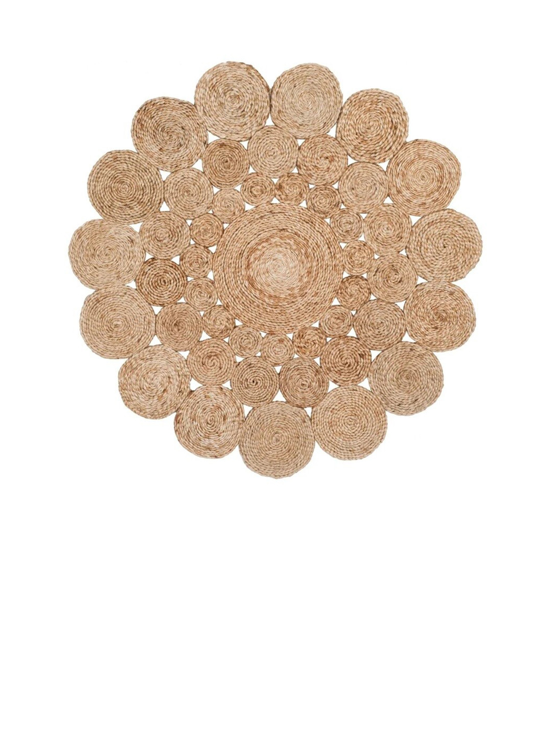Art Avenue PETUNIA Brown Braided Round Jute Carpet