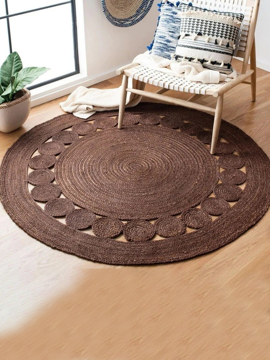 Art Avenue Fluent Brown Round Jute Carpets