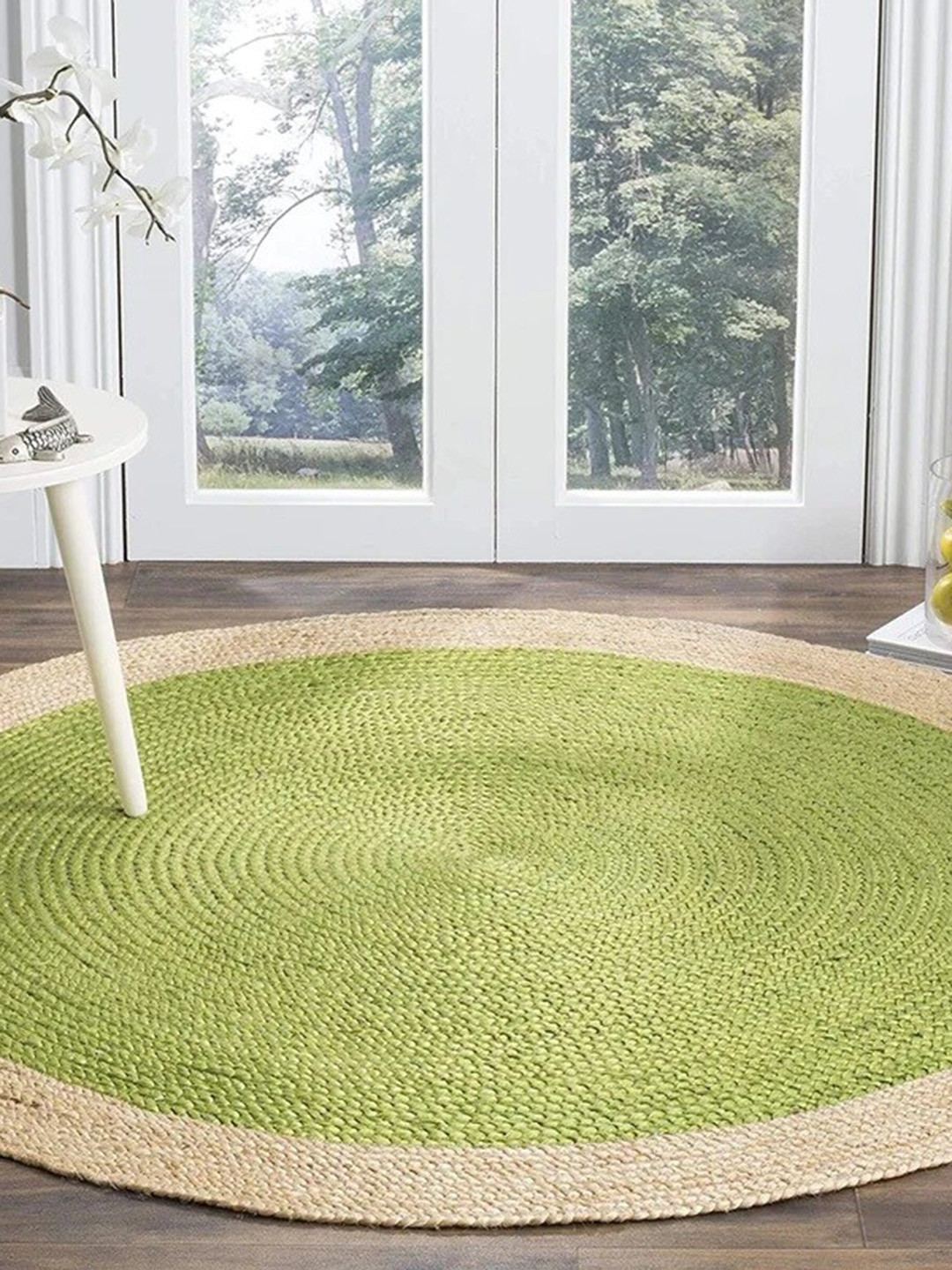 Art Avenue ORCHIDA Green & Brown Braided Round Jute Carpet
