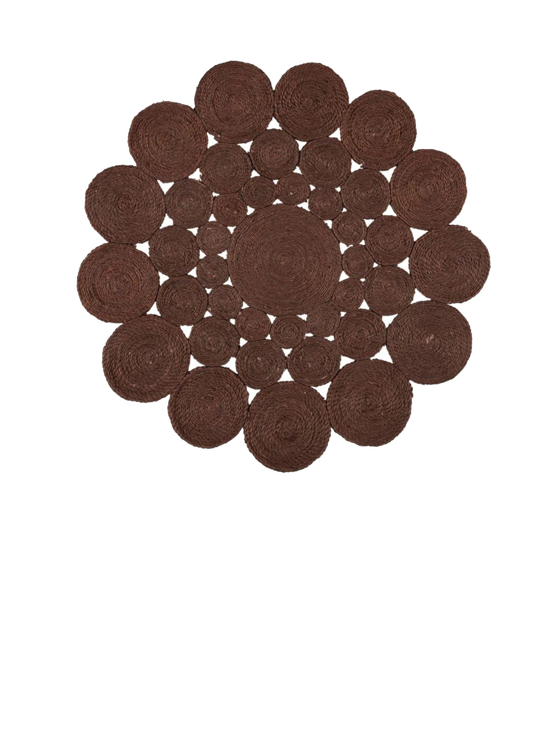 Art Avenue THISTLE Brown Braided Round Shaped Jute Carpet