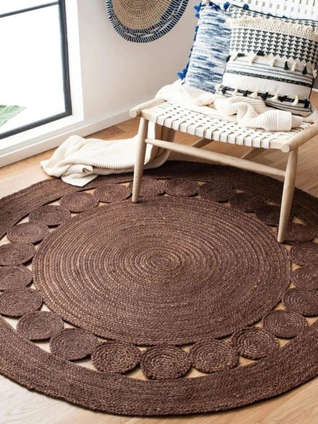 Art Avenue Fluent Brown Round Jute Carpets