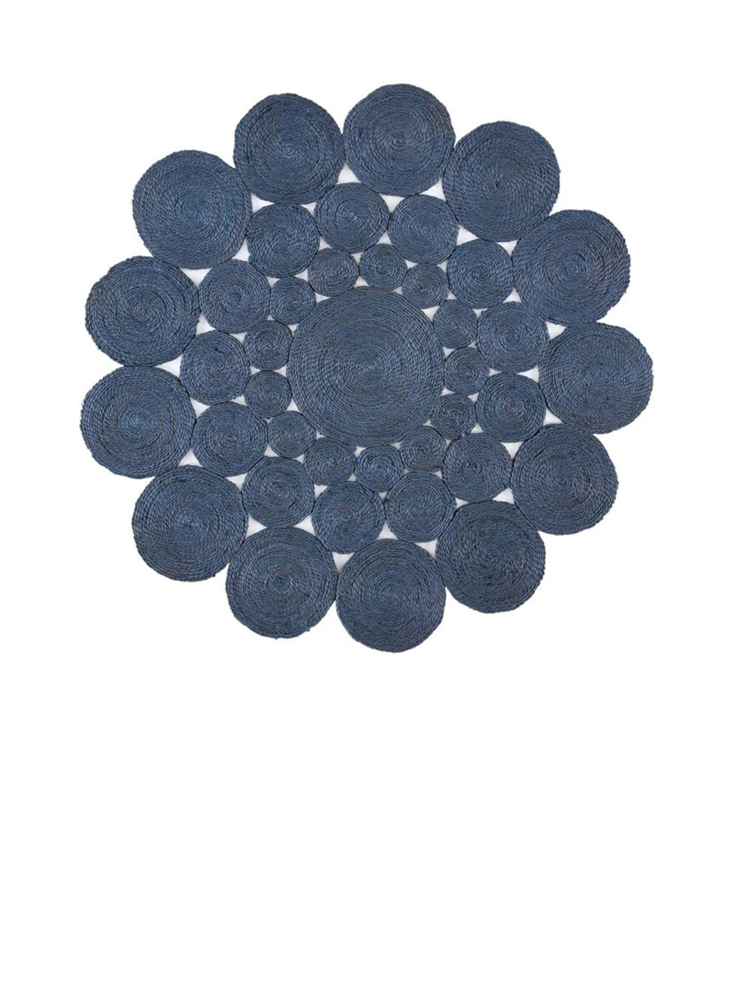 Art Avenue TANSY Navy Blue Braided Round Jute Carpet
