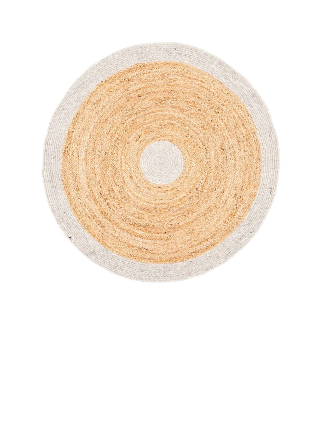 Art Avenue Conan White & Beige Braided Round Jute Carpet