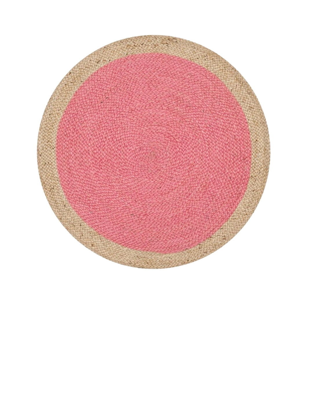 Art Avenue CROTIA Pink & Brown Braided Round Jute Carpet