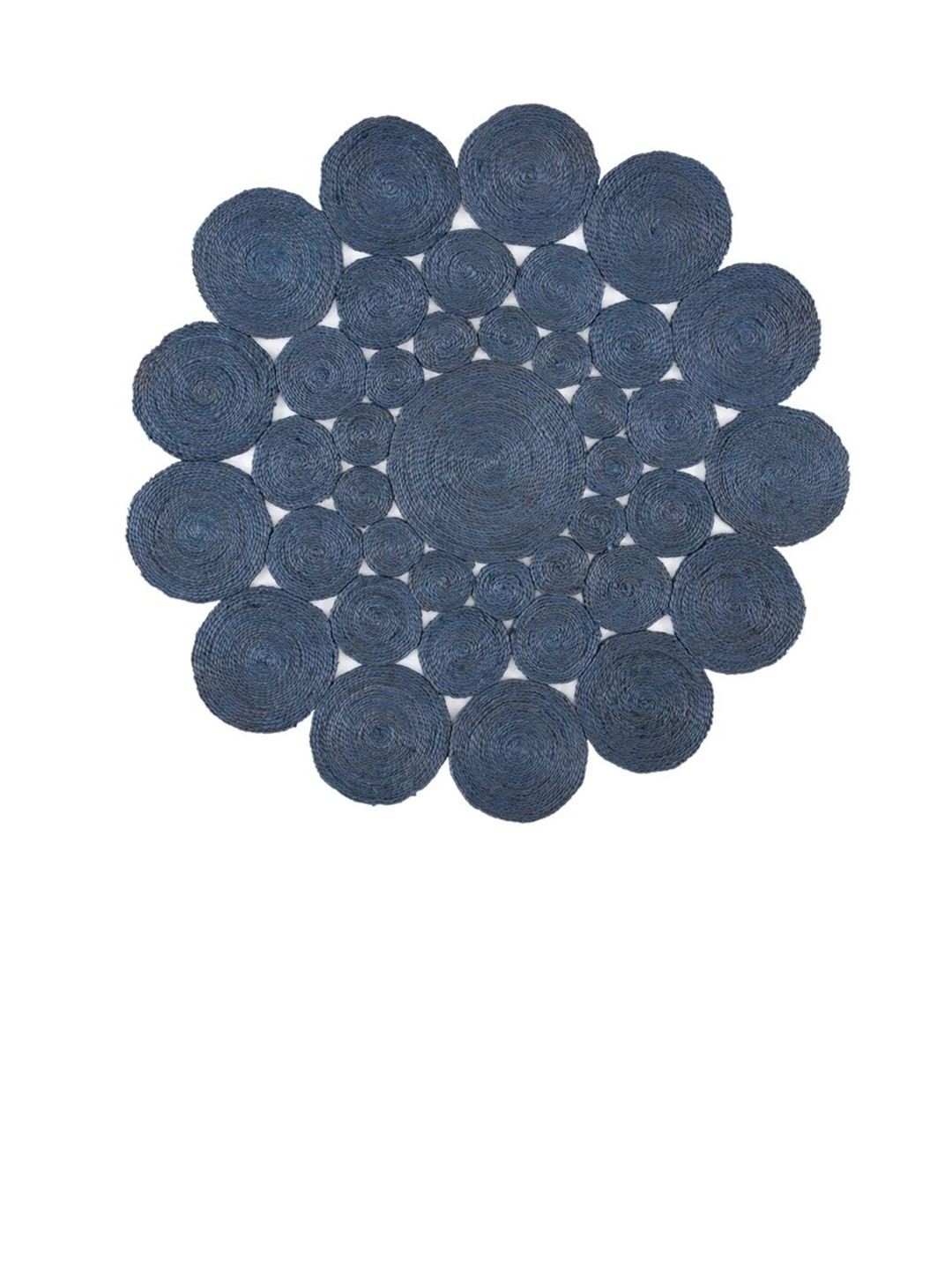 Art Avenue TANSY Navy Blue Braided Round Jute Carpet