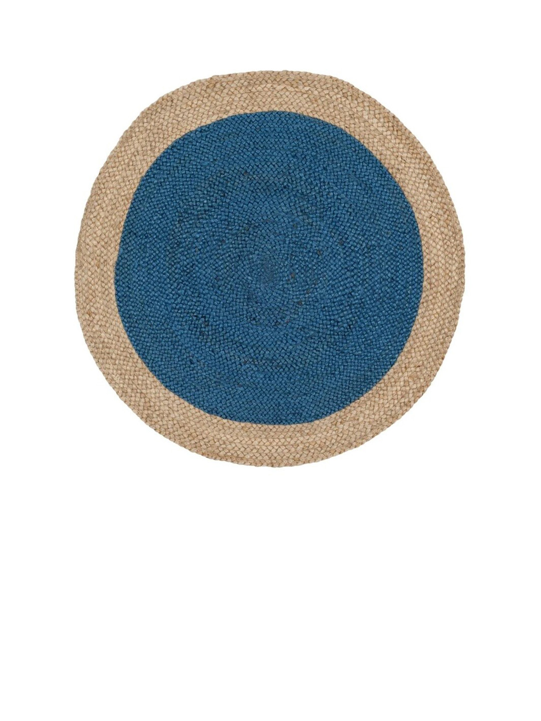 Art Avenue Latvia Blue & Brown Braided Round Jute Carpet