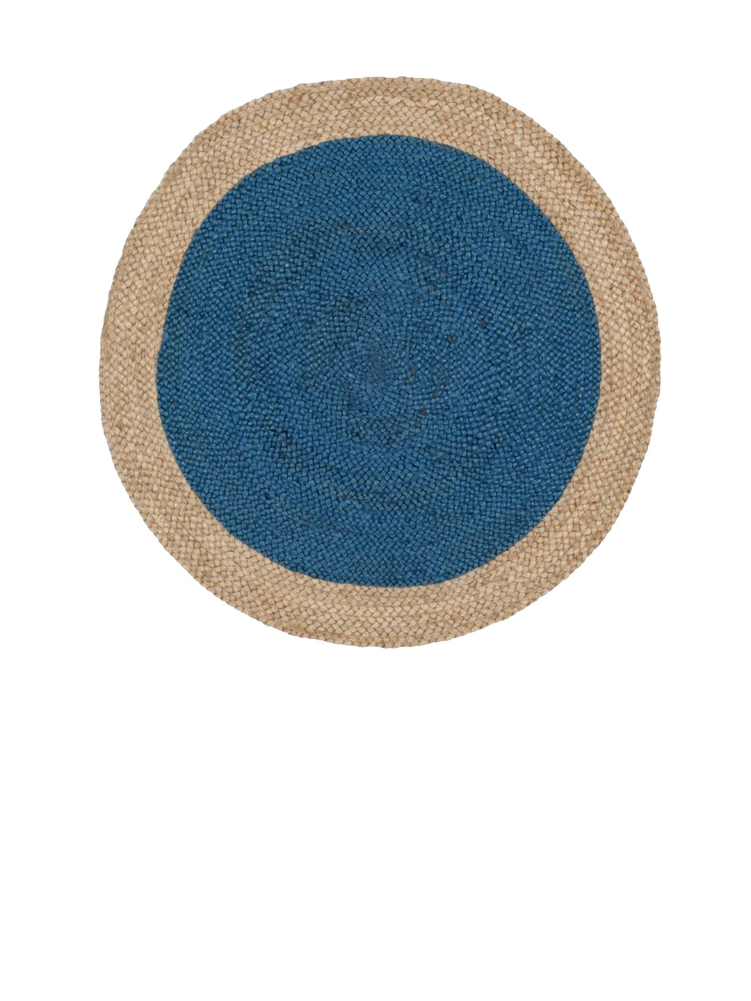 Art Avenue LATVIA Blue & Brown Braided Round Jute Carpet