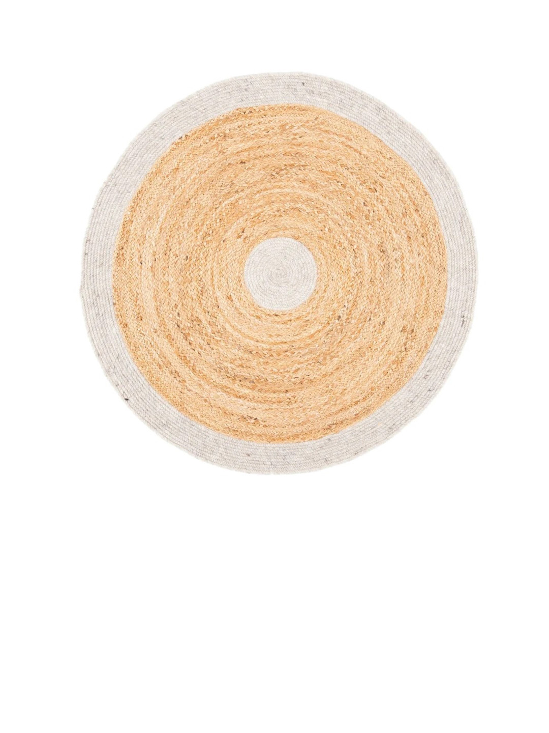 Art Avenue Conan Beige & White Colourblocked Jute Carpet