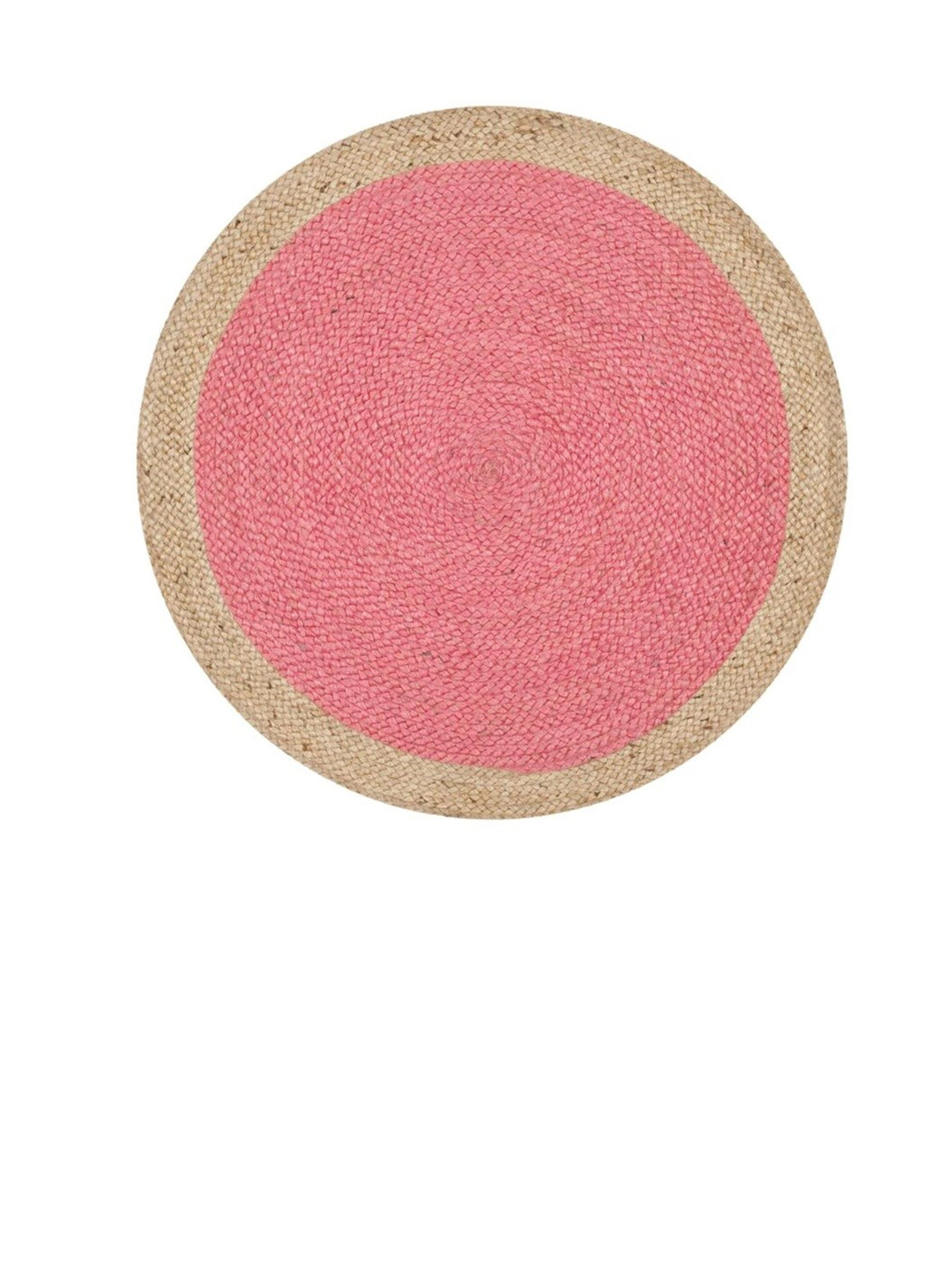 Art Avenue Crotia Pink & Beige Colourblocked Jute Carpet