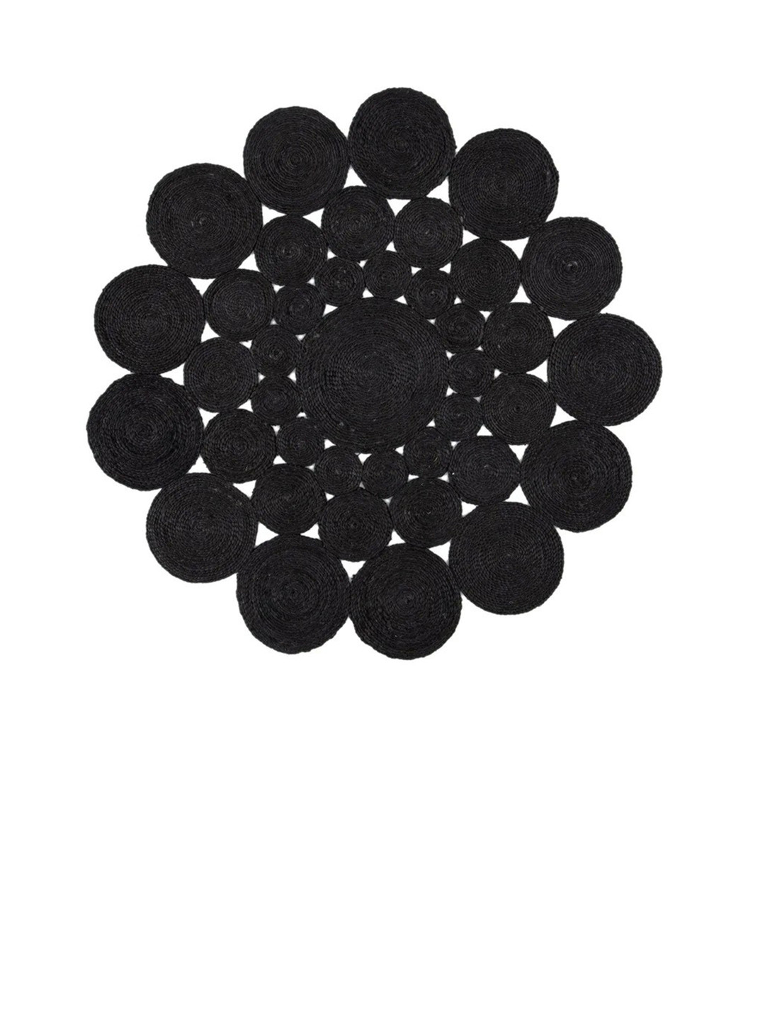 Art Avenue Thyme Black Self-Designed Jute Carpet