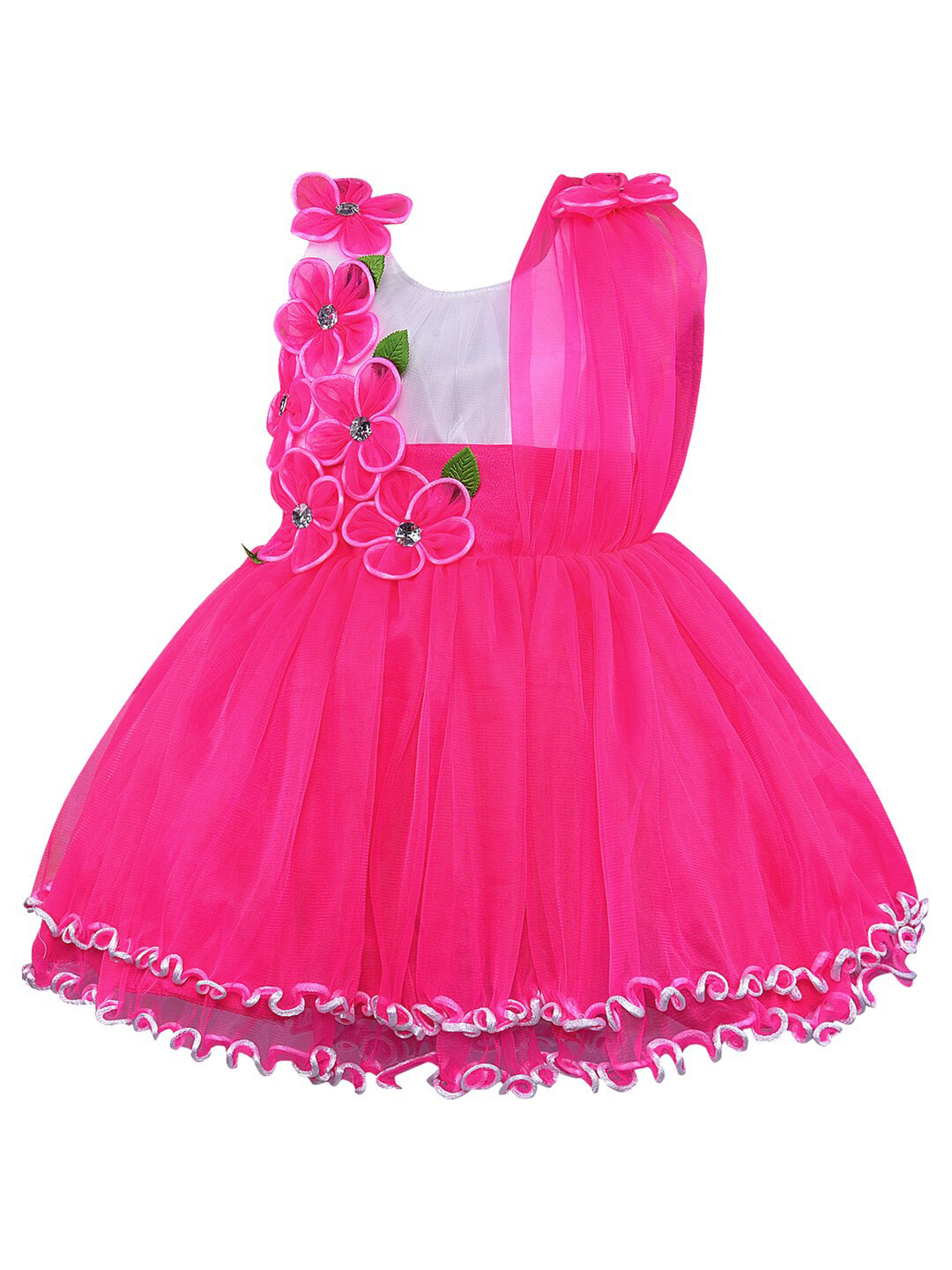 Wish Karo Net Fit & Flare Dress With Floral Corsage