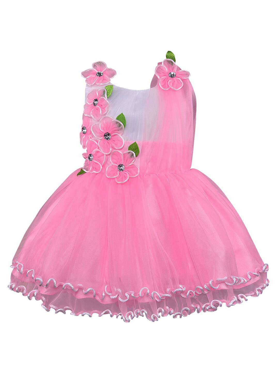 Wish Karo Net Fit & Flare Dress With Floral Corsage