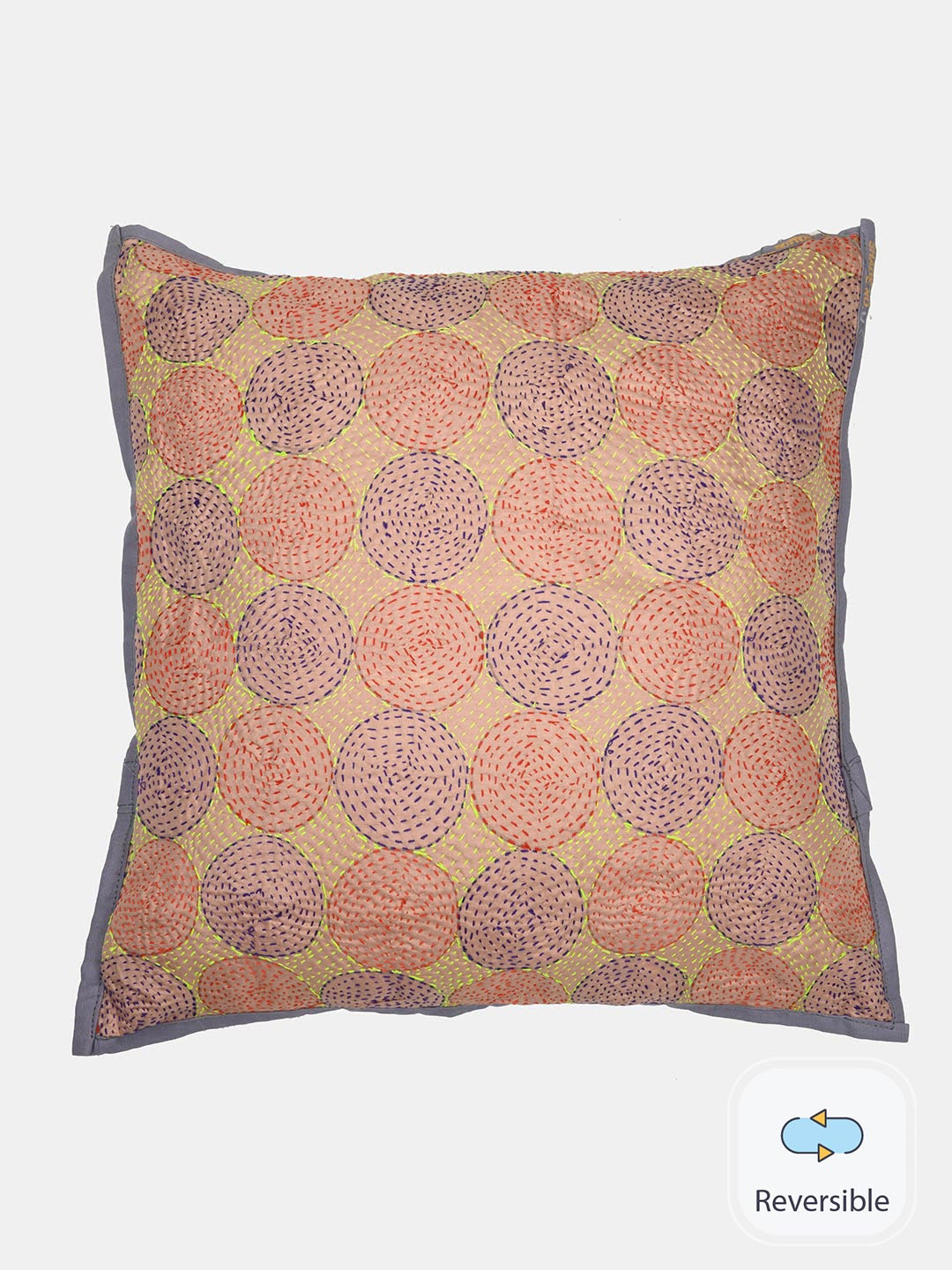 ArtEastri Rust Silk Durable Embroidered Square Cushion Cover -16x16In