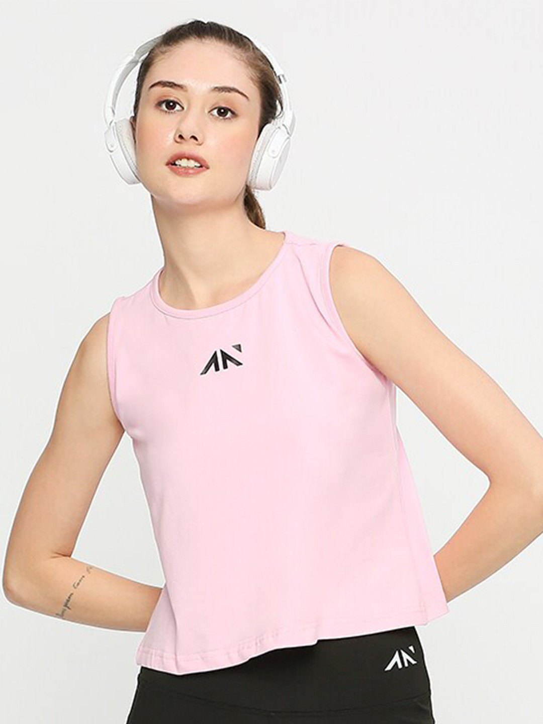 AESTHETIC NATION Sleeveless Round Neck Sport T-shirt