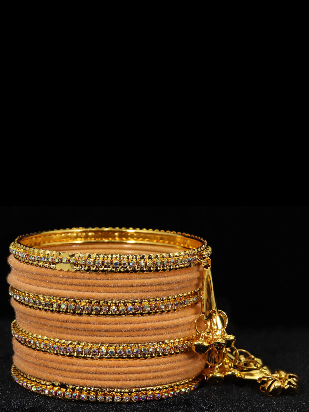 NMII Set of 16 Velvet CZ-Studded Bangles