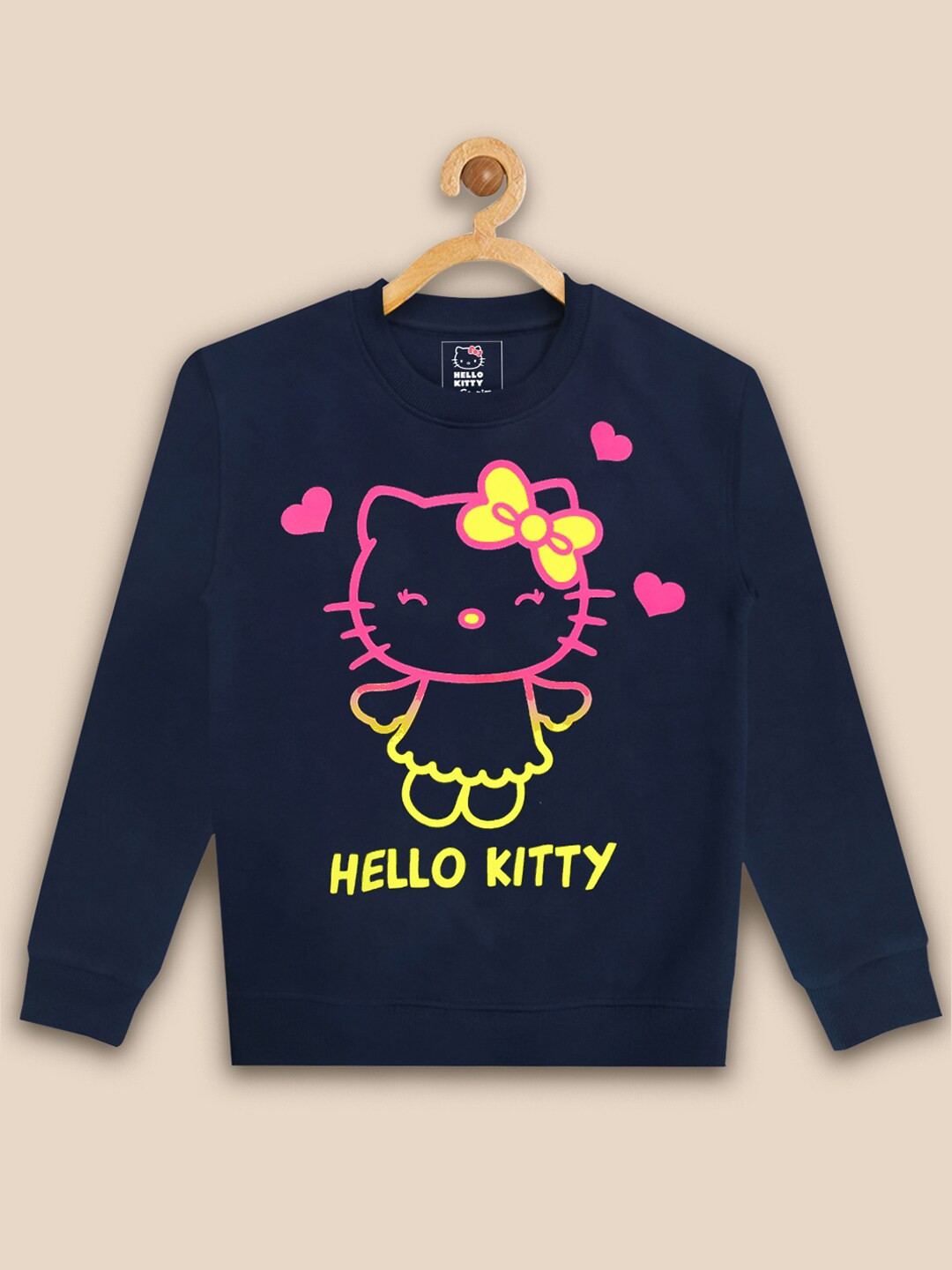 Kids Ville Girls Hello Kitty Graphic Printed Cotton Sweatshirt
