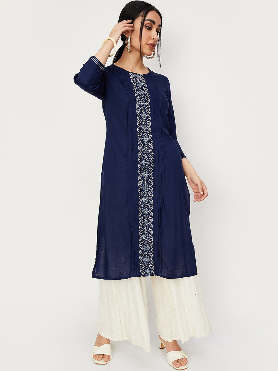 Max Ethnic motif embroidered Kurta