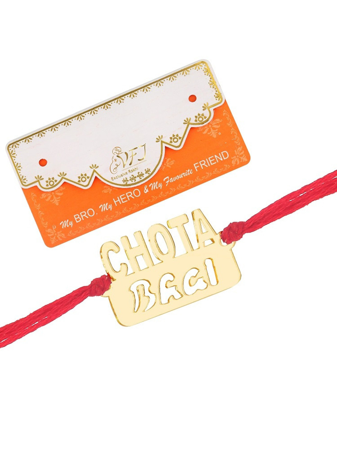 Vighnaharta Set Of 2 Thread Rakhis With Roli Chawal & Card