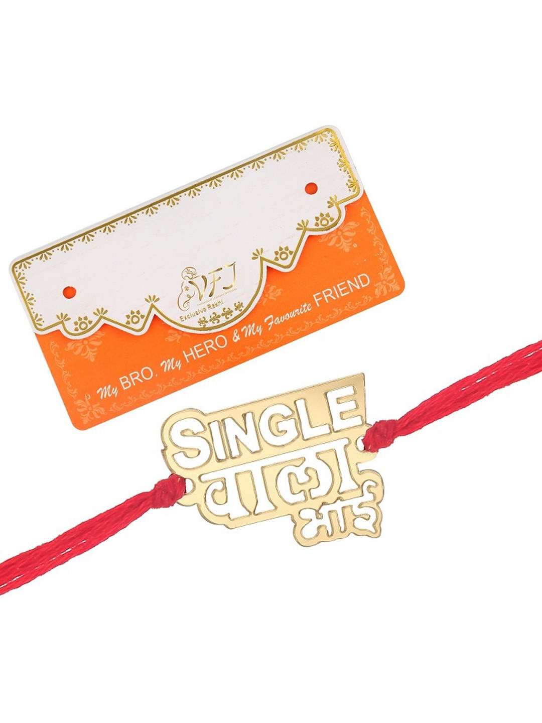Vighnaharta Men Set of 2 Bhai Charm StuddedRakhis With RoliChawal&Card