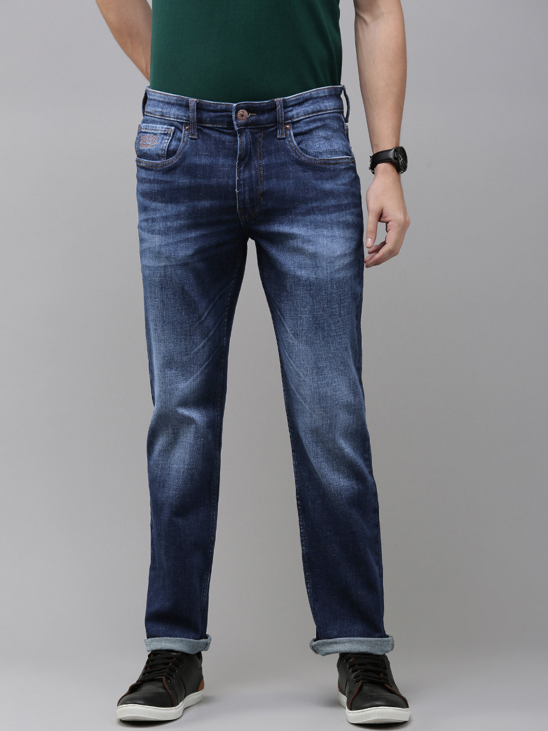 U.S. Polo Assn. Denim Co. Men Blue Harold Slim Straight Fit Light Fade Stretchable Jeans
