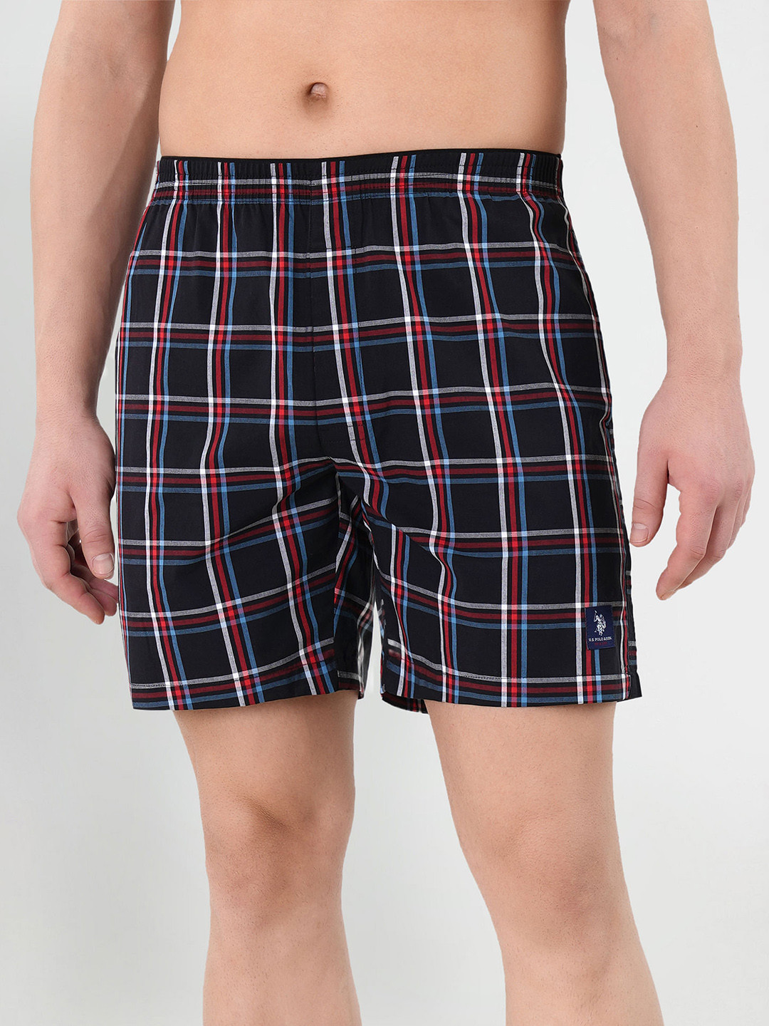 U.S. Polo Assn. Checked Cotton Twill EX002 Boxers EX001-BW4-CH