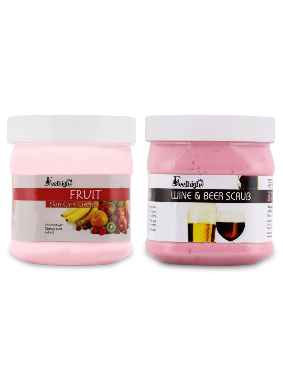 FEELHIGH Face & Body Fruit Cream & Wine And Beer Scrub